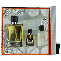 Terre D'hermes by Hermes for Men. Gift Set (Eau De Toilette Spray 3.3 oz + Aftershave Balm 1.35 oz + Eau De Toilette Spray 0.42 oz Mini)