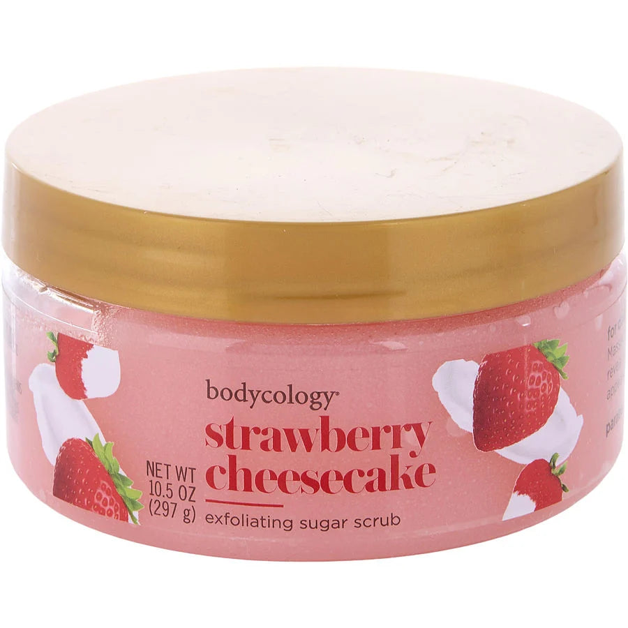 Bodycology Strawberry Cheesecake by Bodycology for Women. Exfoliating Sugar Scrub 10.5 oz