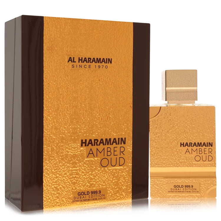 Al Haramain Amber Oud Gold 999.9 Dubai Edition by Al Haramain for Men. Extrait De Parfum Spray 3.3 oz | Perfumepur.com