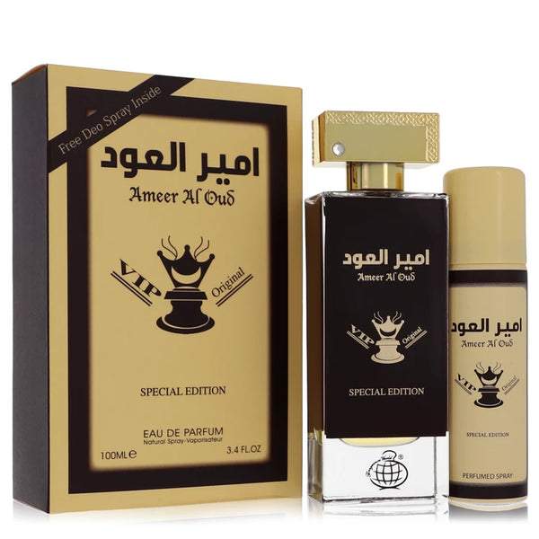 Ameer Al Oud Vip Original Special Edition by Fragrance World for Men. 3.4 oz Eau De Parfum Spray + 1.7 oz Deodorant Spray 3.4 oz | Perfumepur.com