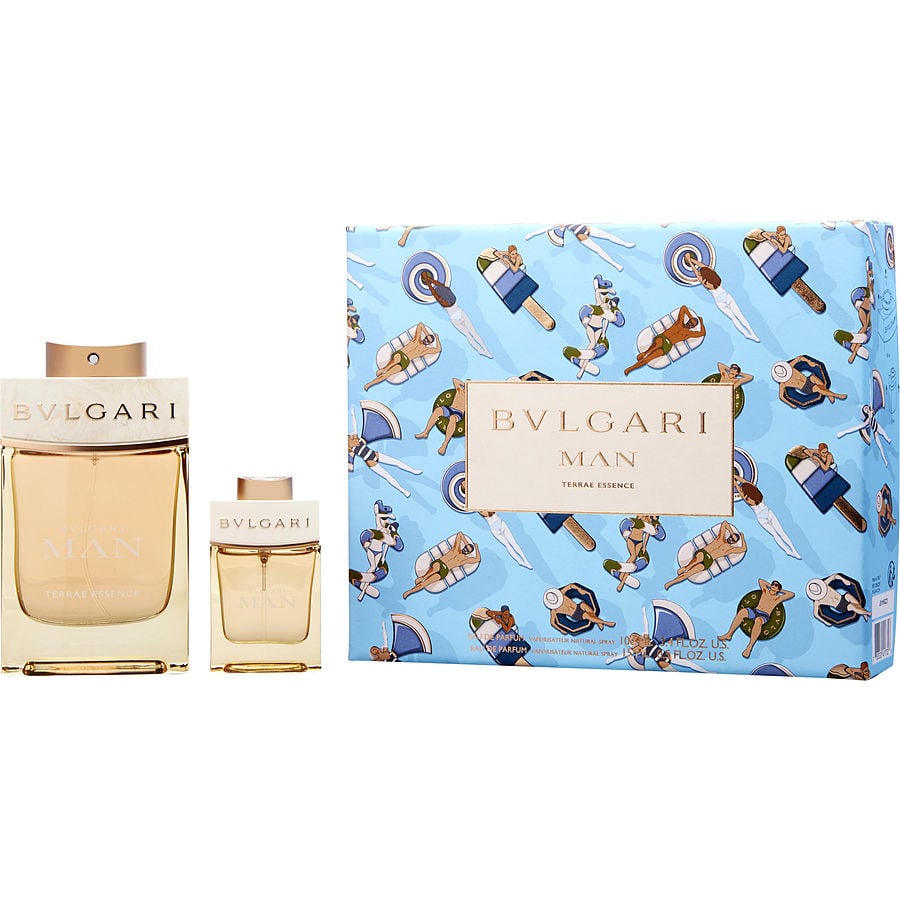 Bvlgari Man Terrae Essence By Bvlgari for Men. Gift Set (Eau De Parfum Spray 3.4 oz + Eau De Parfum Spray 0.5 oz) | Perfumepur.com