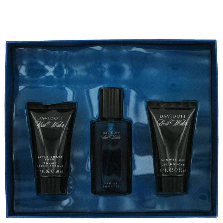 Cool Water by Davidoff for Men. Gift Set (1.4 oz Eau De Toilette Spray +1.7 oz After Shave  Balm+ 1.7 oz Shower Gel) | Perfumepur.com