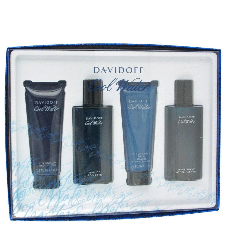 Cool Water by Davidoff for Men. Gift Set (2.5 oz Eau De Toilette Spray + 2.5 oz After Shave Balm + 2.5 oz Shower Gel + 2.5 oz After Shave Splash) | Perfumepur.com