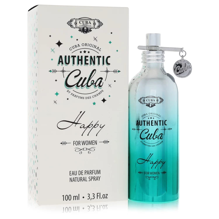 Fragluxe Cuba Authentic Happy by Fragluxe Eau de Parfum Spray for women 3.3 oz (100ml)