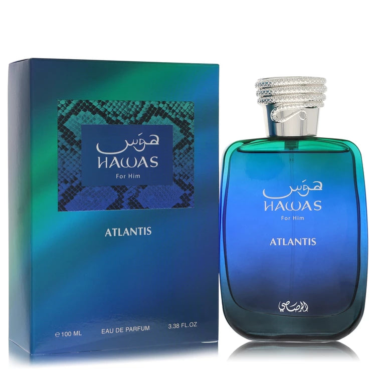 Hawas Atlantis by Rasasi for Men. Eau De Parfum Spray 3.38 oz | Perfumepur.com