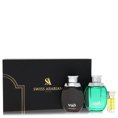 Kenzy by Swiss Arabian for Men. Gift Set (2 x 3.4 oz Eau De Parfum in Raaqi & Kenzy + 0.4 oz Concentrated Perfume Oil in Private Musk) | Perfumepur.com