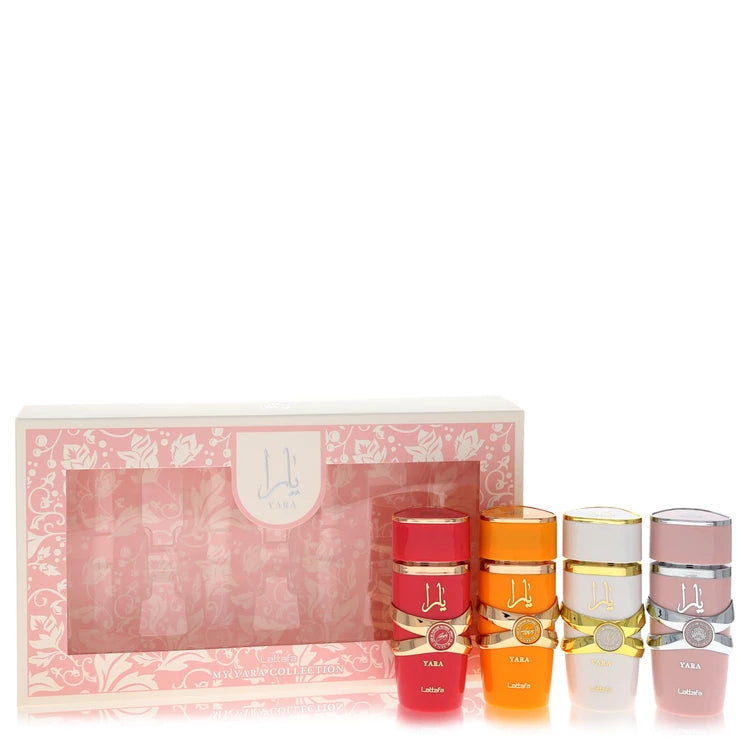 Lattafa Yara by Lattafa for Women. Gift Set (Mini My Yara EDP Collection- 0.8 oz Yara + 0.8 oz Yara Moi + 0.8 oz Yara Tous + 0.8 oz  Yara Candy) | Perfumepur.com