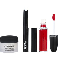Mac By Mac for Women. Travel Exclusive Lip Kit Red: Lip Scubtious - Candied Nectar + Prep + Prime Lip + Retro Matte Liquid Lipcolour - #Feels So Grand (3Ct) | Perfumepur.com
