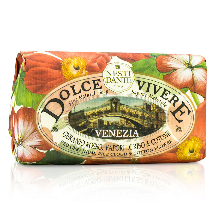 Nesti Dante By Nesti Dante for Women. Dolce Vivere Fine Natural Soap - Venezia - Red Geranium, Rice Cloud & Cotton Flower (250g/8.8oz) | Perfumepur.com