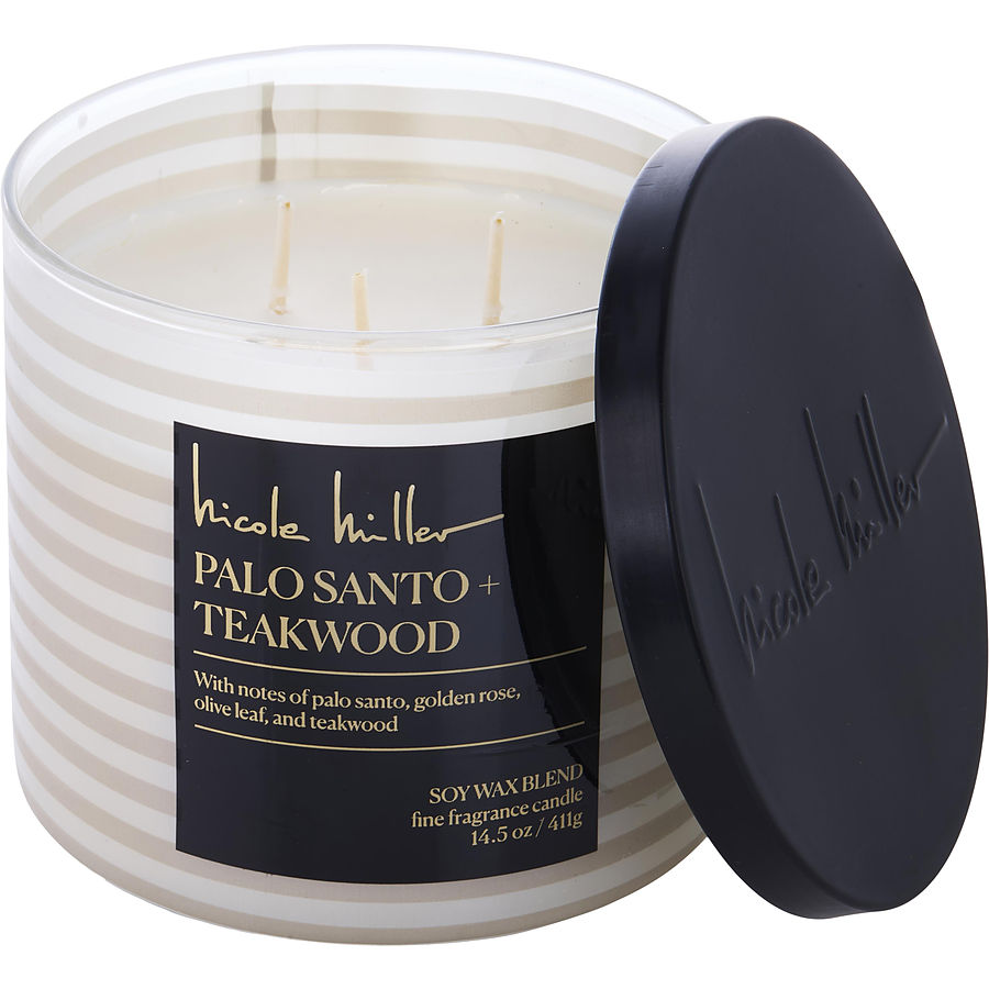 Nicole Miller Palo Santo Teakwood By Nicole Miller for Unisex. Soy Wax Blend Candle 14.5 oz | Perfumepur.com