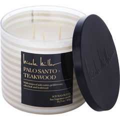 Nicole Miller Palo Santo Teakwood By Nicole Miller for Unisex. Soy Wax Blend Candle 14.5 oz | Perfumepur.com