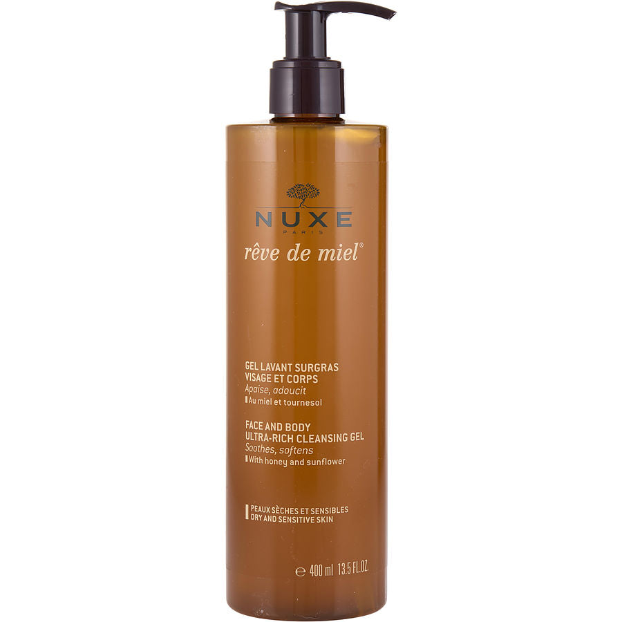 Nuxe By Nuxe for Women. Reve De Miel Face & Body Ultra-Rich Cleansing Gel (Dry & Sensitive Skin) (400ml/13.5oz) | Perfumepur.com
