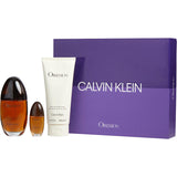 Obsession By Calvin Klein for Women. Gift Set (Eau De Parfum Spray 3.4 oz + Body Lotion 6.7 oz + Eau De Parfum Spray 0.5 oz Mini) | Perfumepur.com