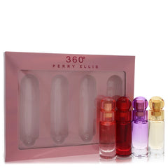 Perry Ellis 360 by Perry Ellis for Women. Gift Set (.25 oz  EDP Spray Perry Ellis 360 Coral +.25 oz EDT Spray Perry Ellis 360 + 0.25 oz  EDP Spray Perry Ellis 360 Purple + 0.25 oz EDP Perry Ellis 360 Red) | Perfumepur.com