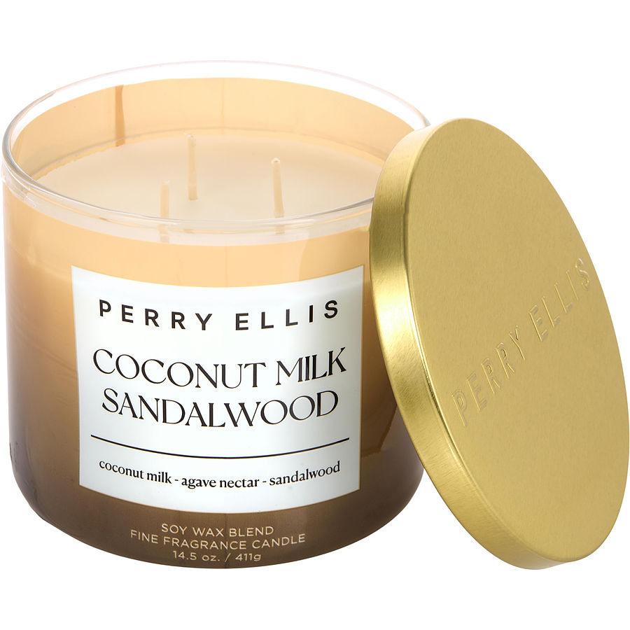 Perry Ellis Coconut Milk & Sandalwood By Perry Ellis for Unisex. Scented Candle 14.5 oz | Perfumepur.com
