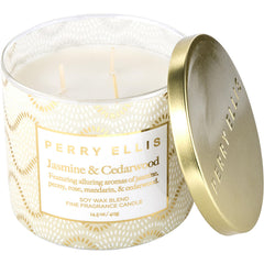 Perry Ellis Jasmine & Cedarwood By Perry Ellis for Unisex. Scented Candle 14.5 oz | Perfumepur.com