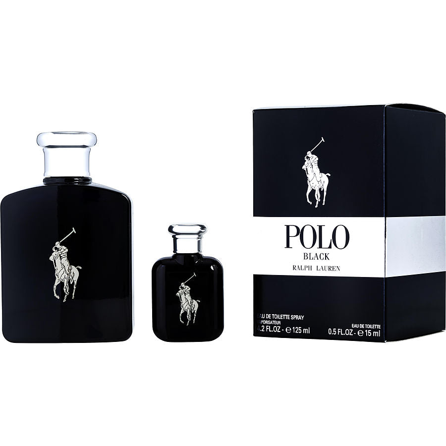 Polo Black By Ralph Lauren for Men. Gift Set (Eau De Toilette Spray 4.2 oz + Eau De Toilette 0.5 oz) | Perfumepur.com