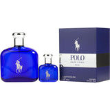 Polo Blue By Ralph Lauren for Men. Gift Set (Eau De Toilette Spray 4.2 oz + Eau De Toilette 0.5 oz Mini) | Perfumepur.com