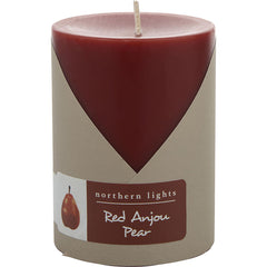 Red Anjou Pear By Northern Lights for Unisex. One 3X4 Inch Pillar Candle. Burns Approx. 80 Hrs. | Perfumepur.com