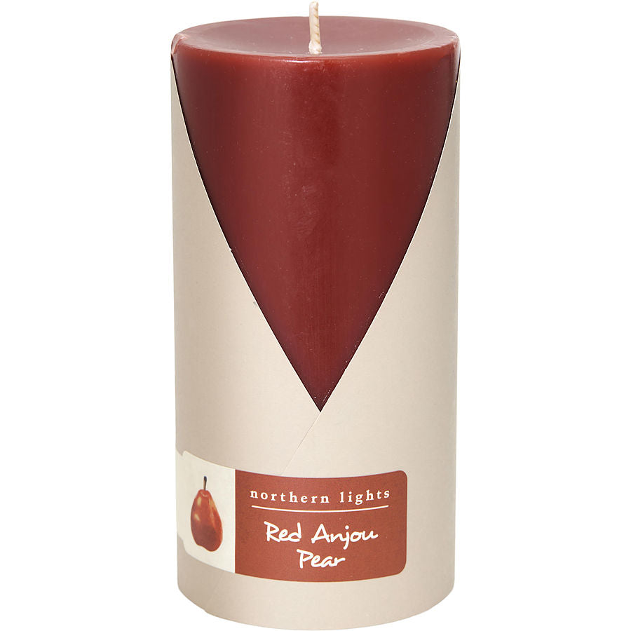 Red Anjou Pear By Northern Lights for Unisex. One 3X6 Inch Pillar Candle. Burns Approx. 100 Hrs. | Perfumepur.com