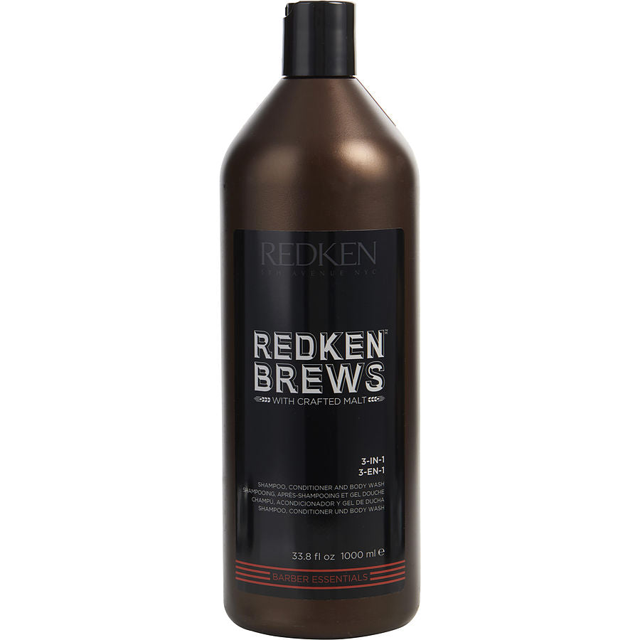 Redken By Redken for Men. Redken Brews 3 In 1 (Shampoo, Conditioner & Body Wash) 33.8 oz | Perfumepur.com