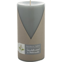 Sandalwood & Patchouli By Northern Lights for Unisex. One 3X6 Inch Pillar Candle. Burns Approx. 100 Hrs. | Perfumepur.com