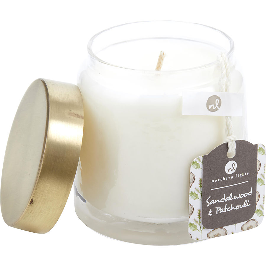 Sandalwood & Patchouli By Northern Lights for Unisex. Scented Soy Glass Candle 10 oz | Perfumepur.com