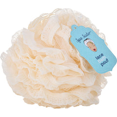 Spa Accessories By Spa Accessories for Unisex. Vintage Lace Bath Pouf - Light Beige | Perfumepur.com
