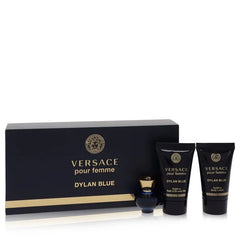 Versace Pour Femme Dylan Blue by Versace for Women. Gift Set (0.17 oz Mini EDP + 0.8 oz Body Lotion + 0.8 oz Shower Gel) | Perfumepur.com