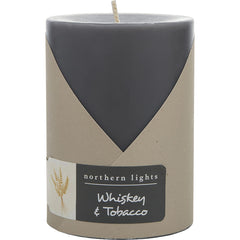 Whiskey & Tobacco By Northern Lights for Unisex. One 3X4 Inch Pillar Candle. Burns Approx. 80 Hrs. | Perfumepur.com