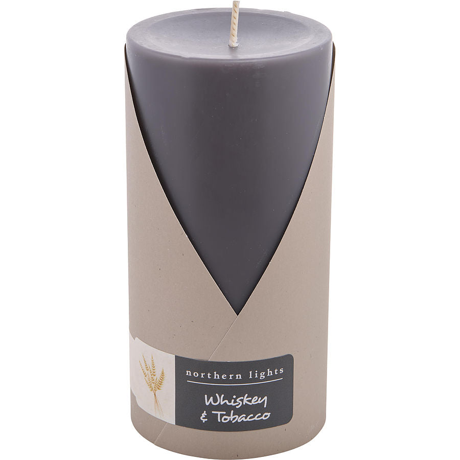 Whiskey & Tobacco By Northern Lights for Unisex. One 3X6 Inch Pillar Candle. Burns Approx. 100 Hrs. | Perfumepur.com