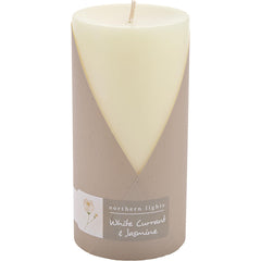White Currant & Jasmine By Northern Lights for Unisex. One 3X6 Inch Pillar Candle. Burns Approx. 100 Hrs. | Perfumepur.com