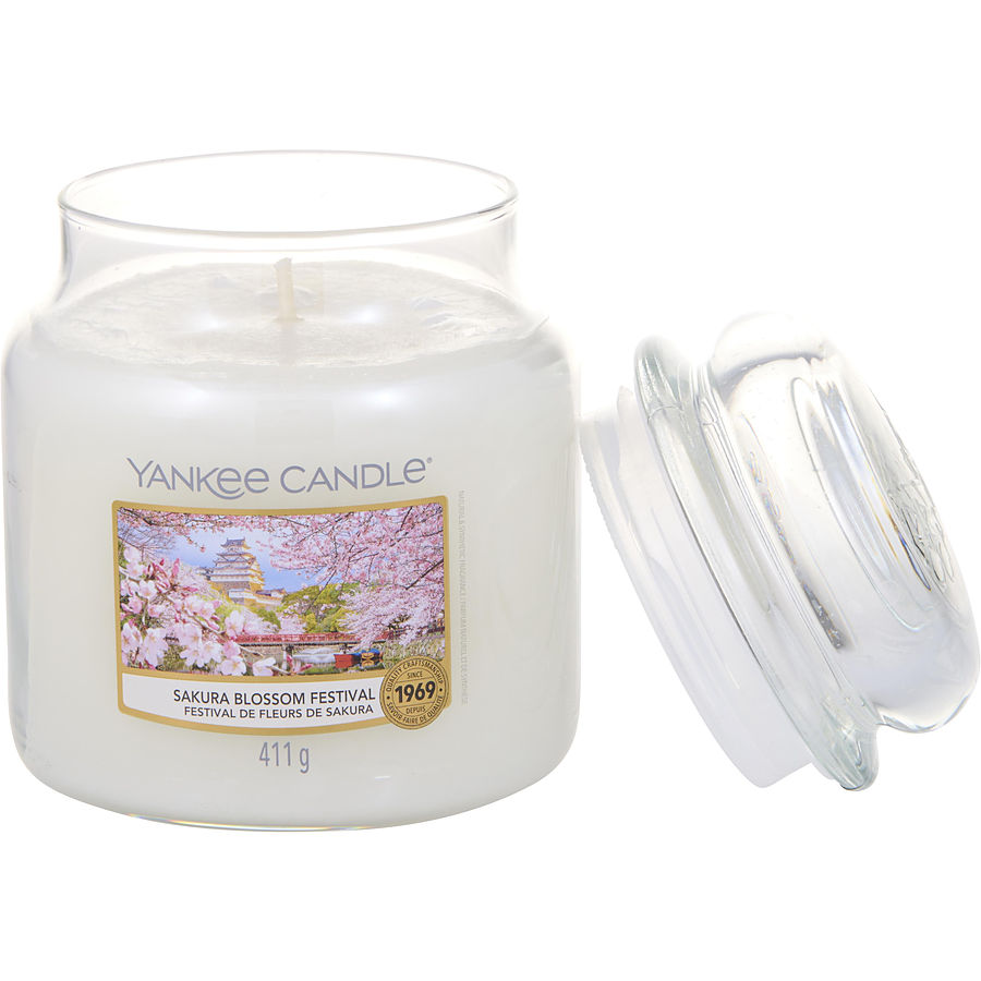 Yankee Candle By Yankee Candle for Unisex. Sakura Blossom Festival Scented Medium Jar 14.5 oz | Perfumepur.com