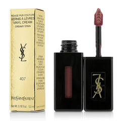 Yves Saint Laurent By Yves Saint Laurent for Women. Rouge Pur Couture Vernis A Levres Vinyl Cream Creamy Stain - # 407 Carmin Session (5.5ml/0.18oz) | Perfumepur.com