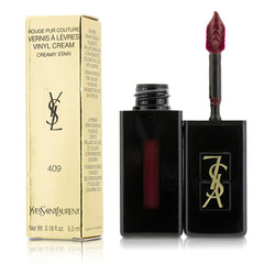 Yves Saint Laurent By Yves Saint Laurent for Women. Rouge Pur Couture Vernis A Levres Vinyl Cream Creamy Stain - # 409 Burgundy Vibes (5.5ml/0.18oz) | Perfumepur.com