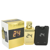 24 Gold The Fragrance by ScentStory for Men. Eau De Toilette Spray + 0.8 oz Mini EDT Pocket Spray 3.4 oz