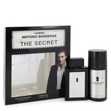 The Secret by Antonio Banderas for Men. Gift Set - 3.4 oz Eau De Toilette Spray + 5.1 oz Deodorant Spray --